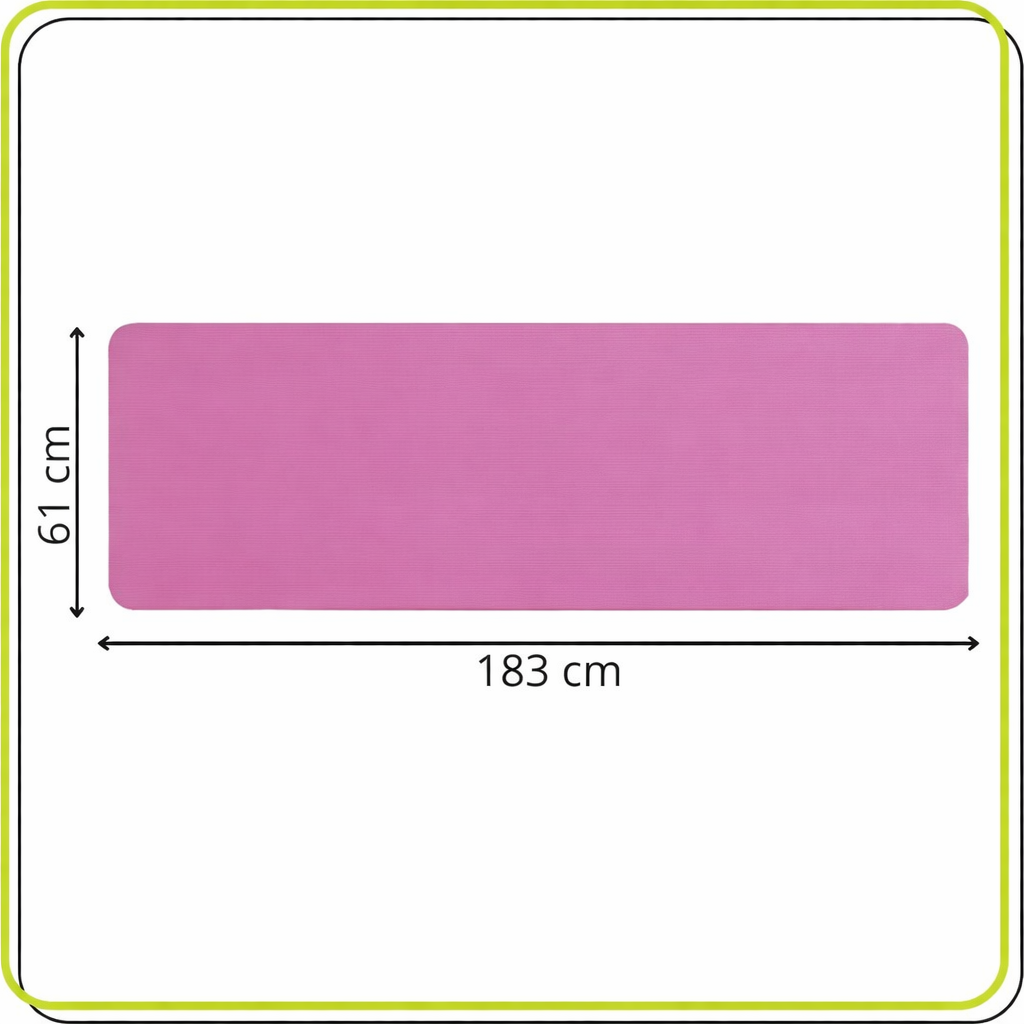 Csúszásmentes NBR fitneszszőnyeg, 183x61x1 cm, hordozópánttal, rózsaszín - Image 26