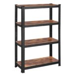 SONGMICS fém tárolópolc elegáns kivitelben, 5 szintes, állítható, 520 kg teherbírás, 40x80x160 cm, rusztikus barna és fekete