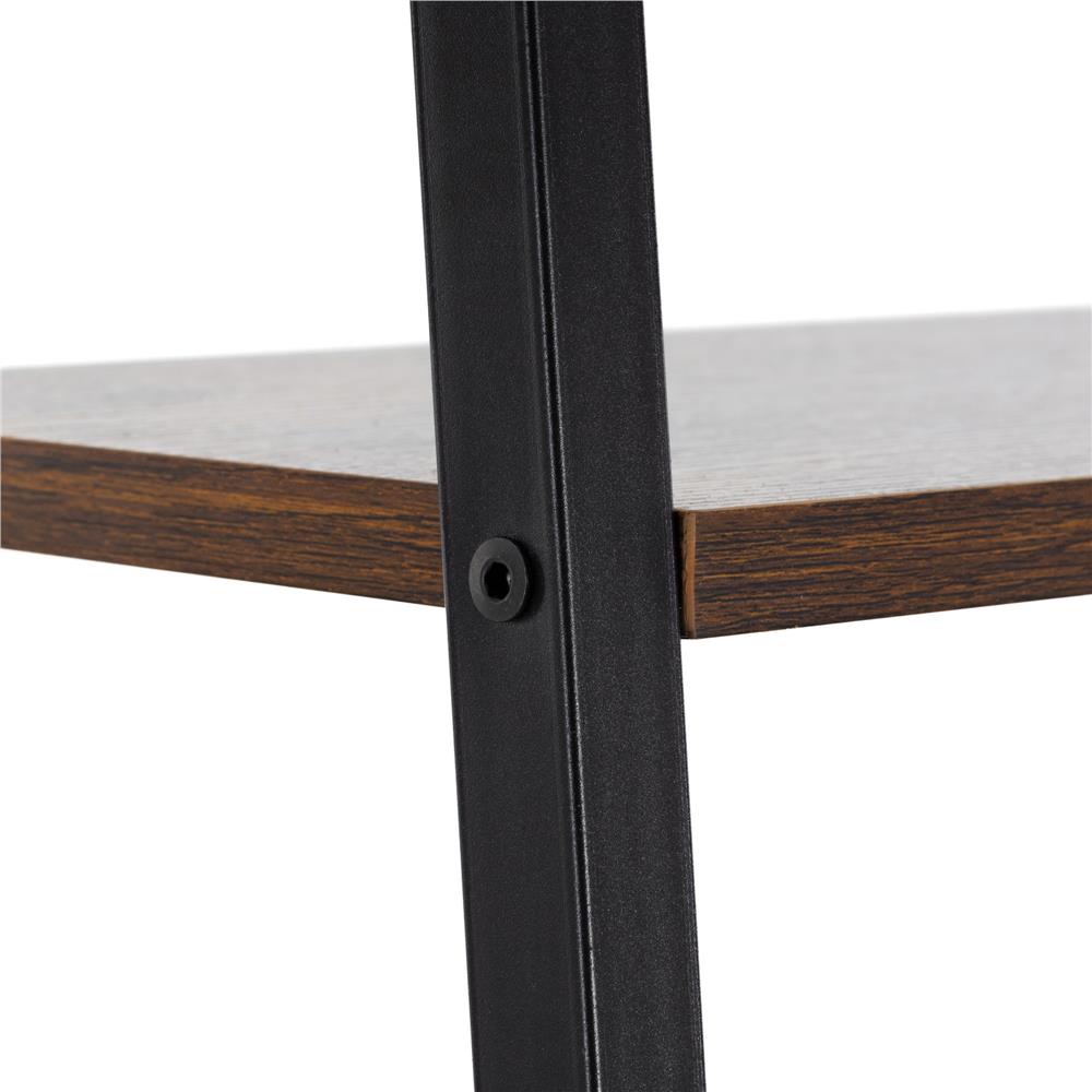 4 szintes ipari stílusú polc fém vázzal és MDF lapokkal, 56x34x138 cm, sötétbarna és fekete - Image 13