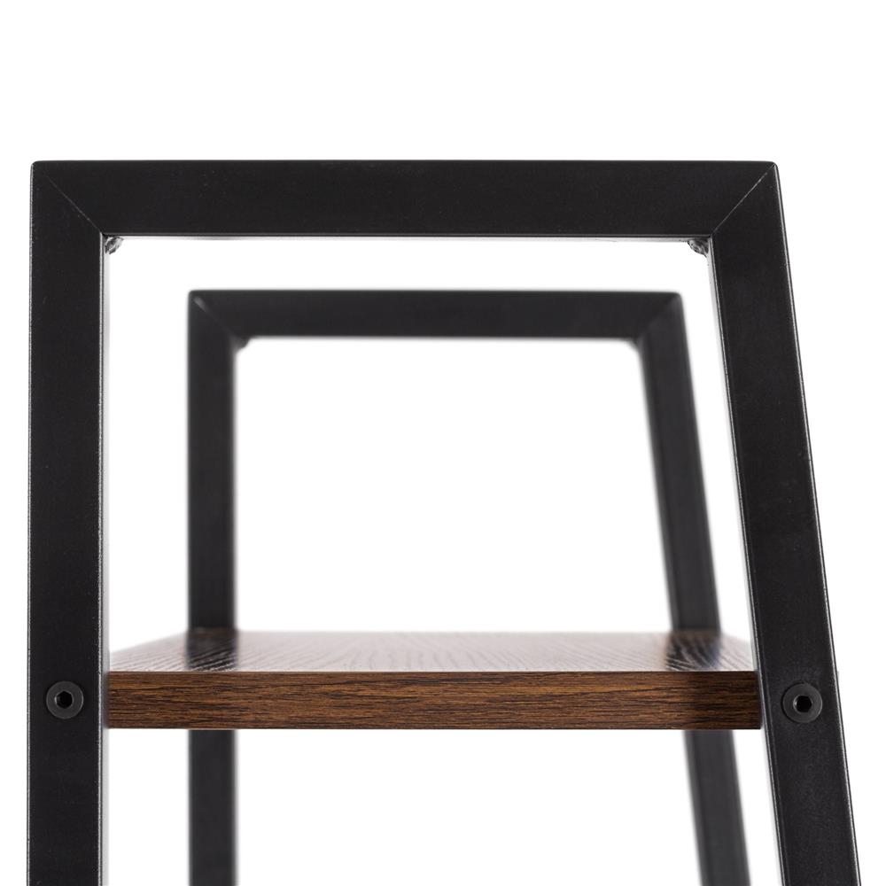 4 szintes ipari stílusú polc fém vázzal és MDF lapokkal, 56x34x138 cm, sötétbarna és fekete - Image 17