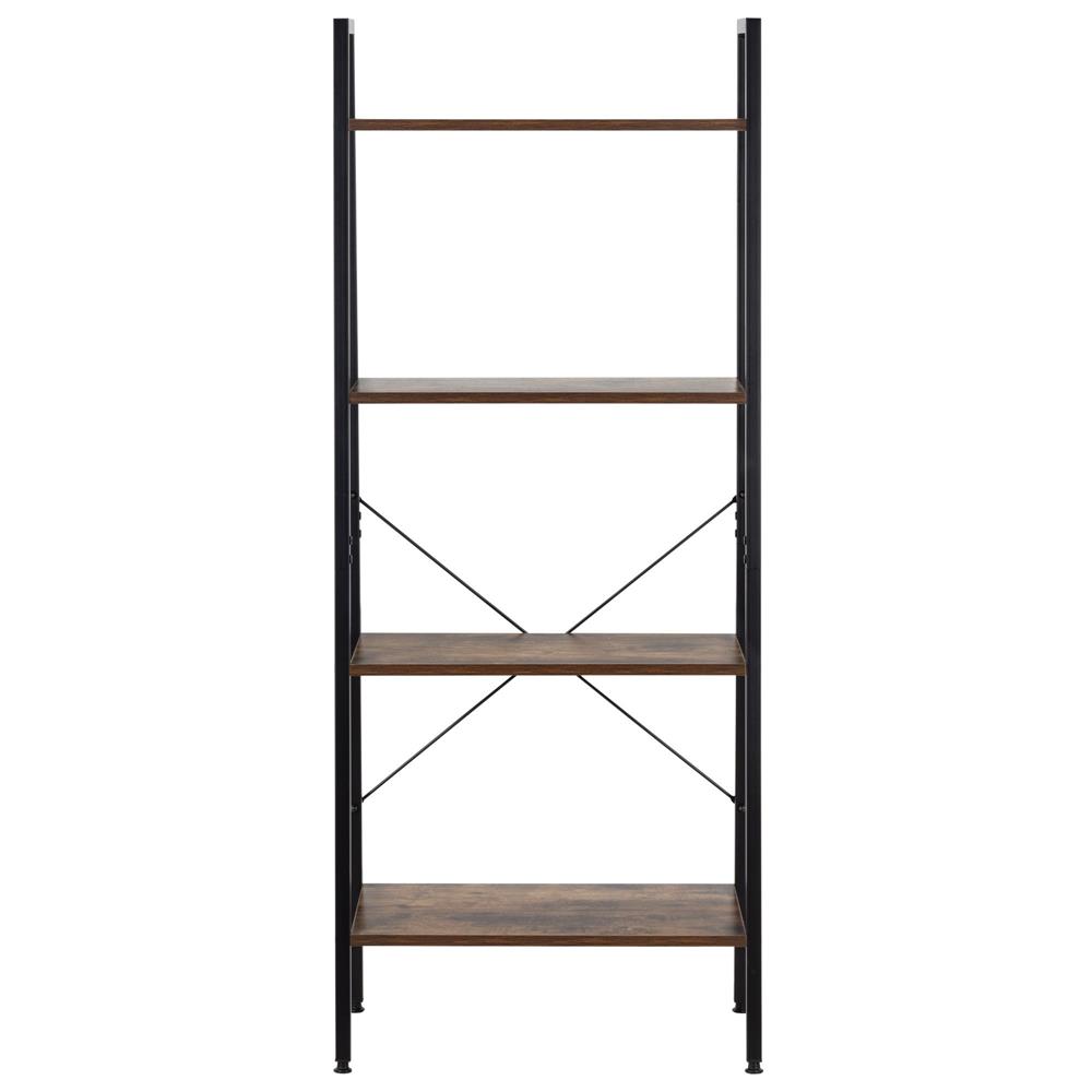 4 szintes ipari stílusú polc fém vázzal és MDF lapokkal, 56x34x138 cm, sötétbarna és fekete - Image 20