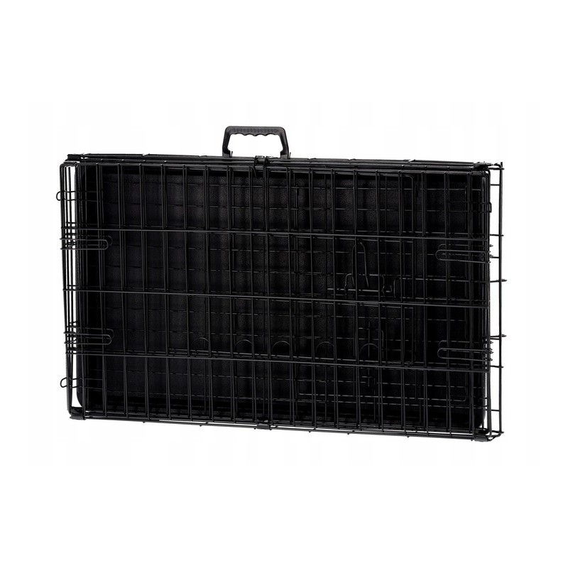 Fém kutyakennel XL, összecsukható, kivehető tálcával és fogantyúval, 91x57x63 cm, fekete - Image 3