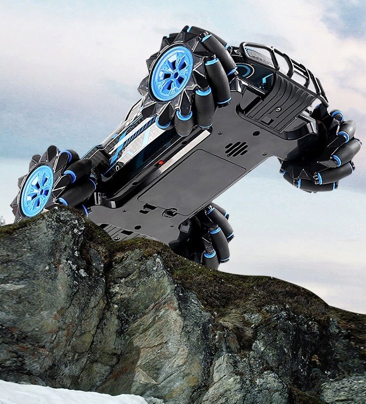 4x4 terepjáró távirányítós autó oldalsó görgőkkel, gesztusvezérléssel és drift funkcióval, 27x22x13 cm, fekete - Image 20