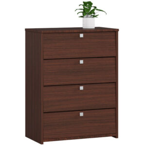 RUBIN cipősszekrény 4 szintes, billenőajtókkal, 16 mm-es laminált forgácslapból, 66x36x85 cm, wenge barna