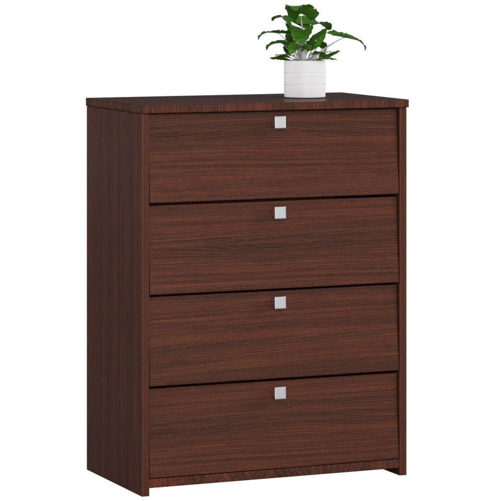 RUBIN cipősszekrény 4 szintes, billenőajtókkal, 16 mm-es laminált forgácslapból, 66x36x85 cm, wenge barna
