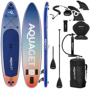 Felfújható Stand Up Paddle Board készlet 350x84x15 cm, pumpával, kajaküléssel, javítókészlettel, szállító hátizsákkal, 2 az 1-ben evezővel, max. 220 kg, kék