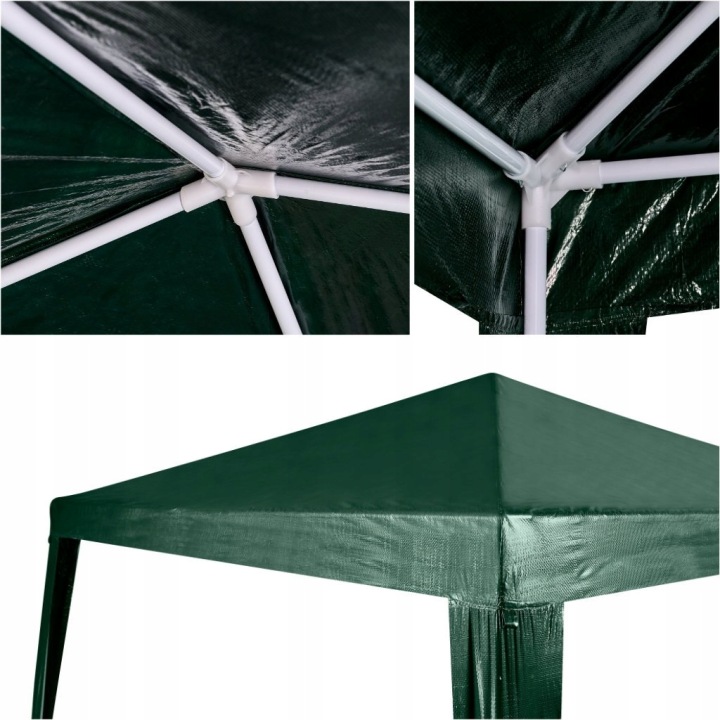 Kerti pavilon sátor, 250x250 cm, vízálló és UV-álló, zöld - Image 5