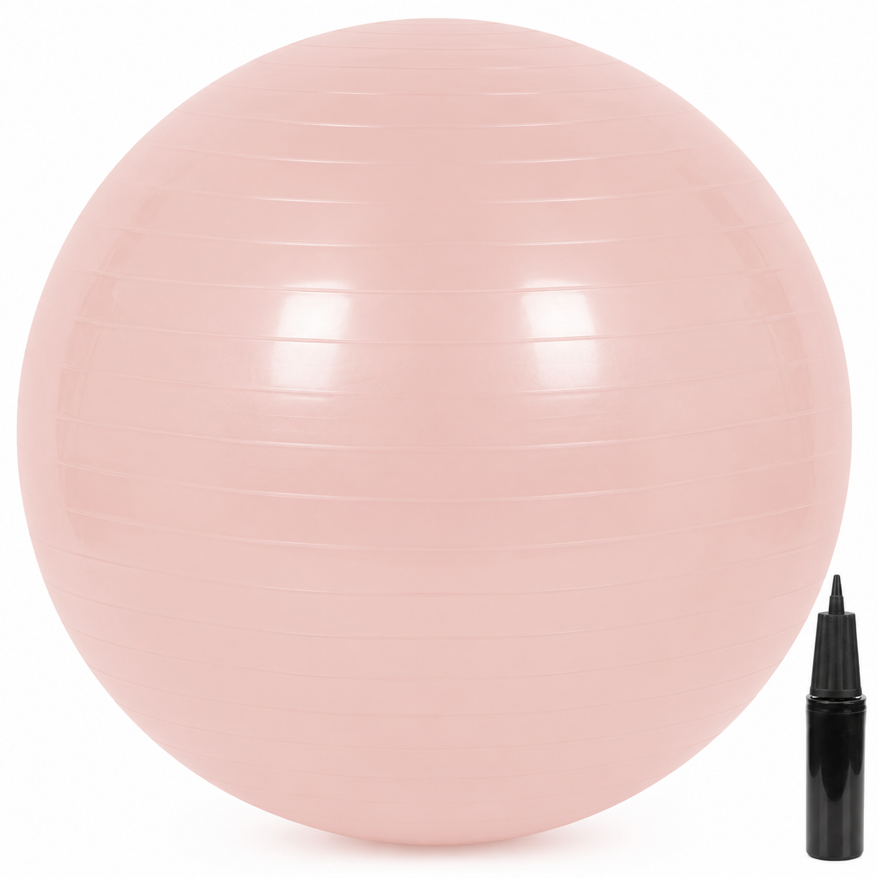 Fitneszlabda 65 cm, csuszasmentes, pumpaval, max. 150 kg, puderrozsaszin