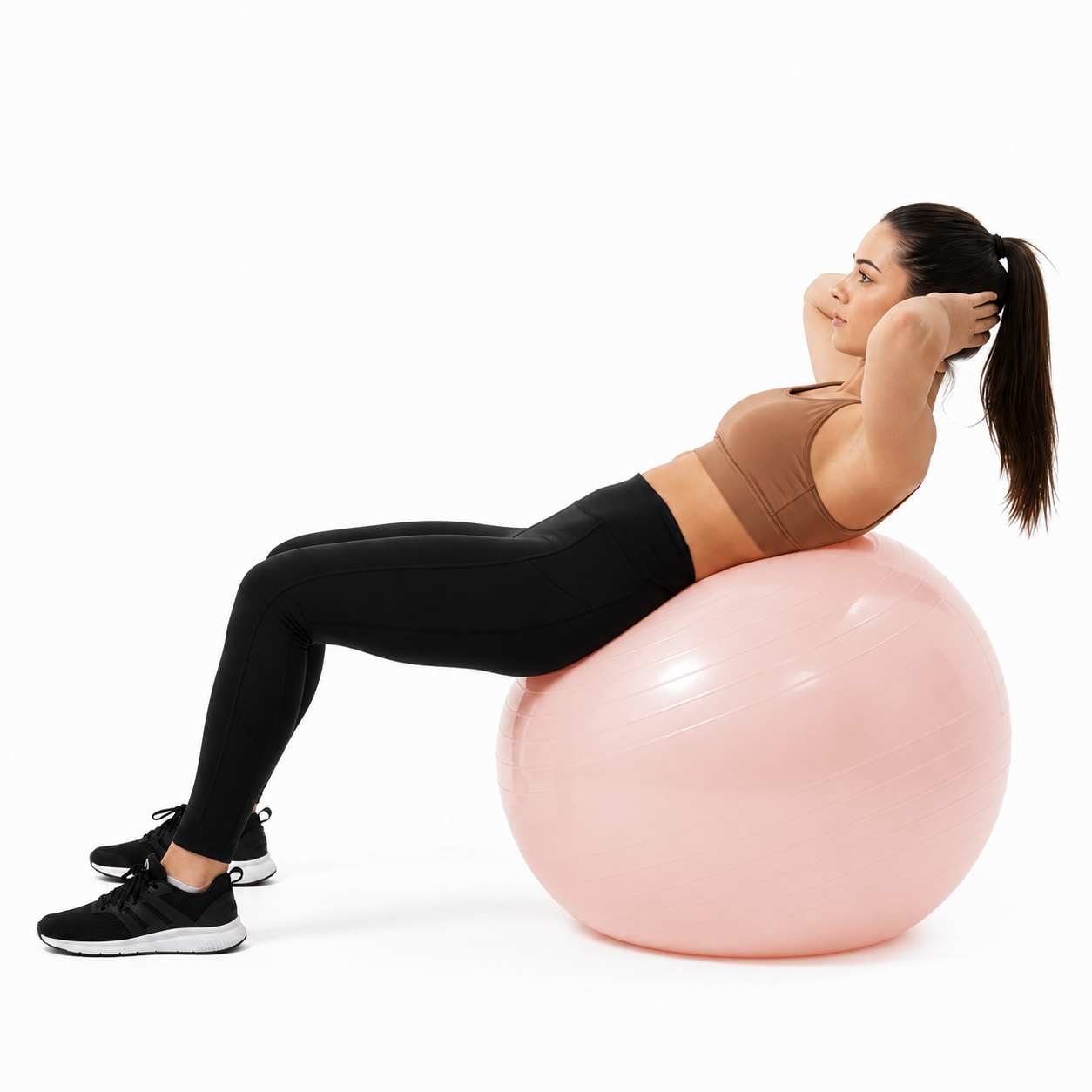 Fitneszlabda 65 cm, csuszasmentes, pumpaval, max. 150 kg, puderrozsaszin - Image 14