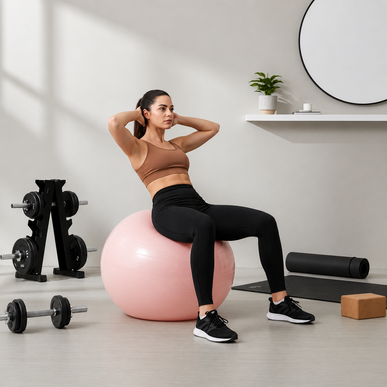 Fitneszlabda 65 cm, csuszasmentes, pumpaval, max. 150 kg, puderrozsaszin - Image 15