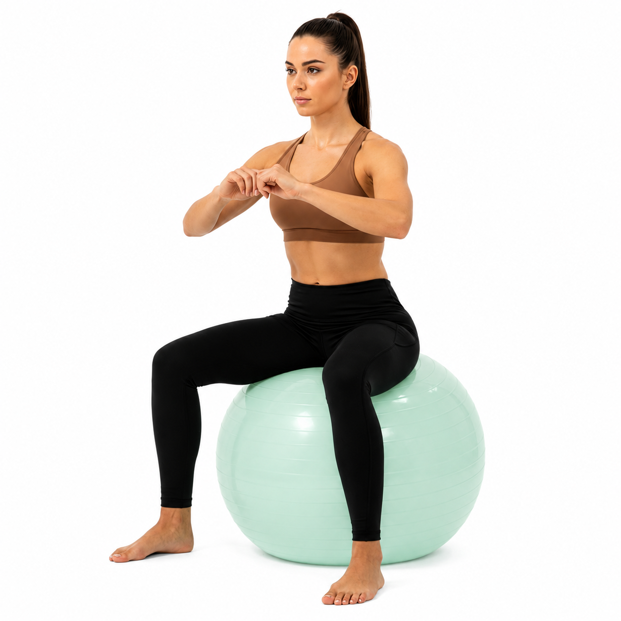 Fitneszlabda 65 cm, csuszasmentes, pumpaval, max. 150 kg, mentazold - Image 3