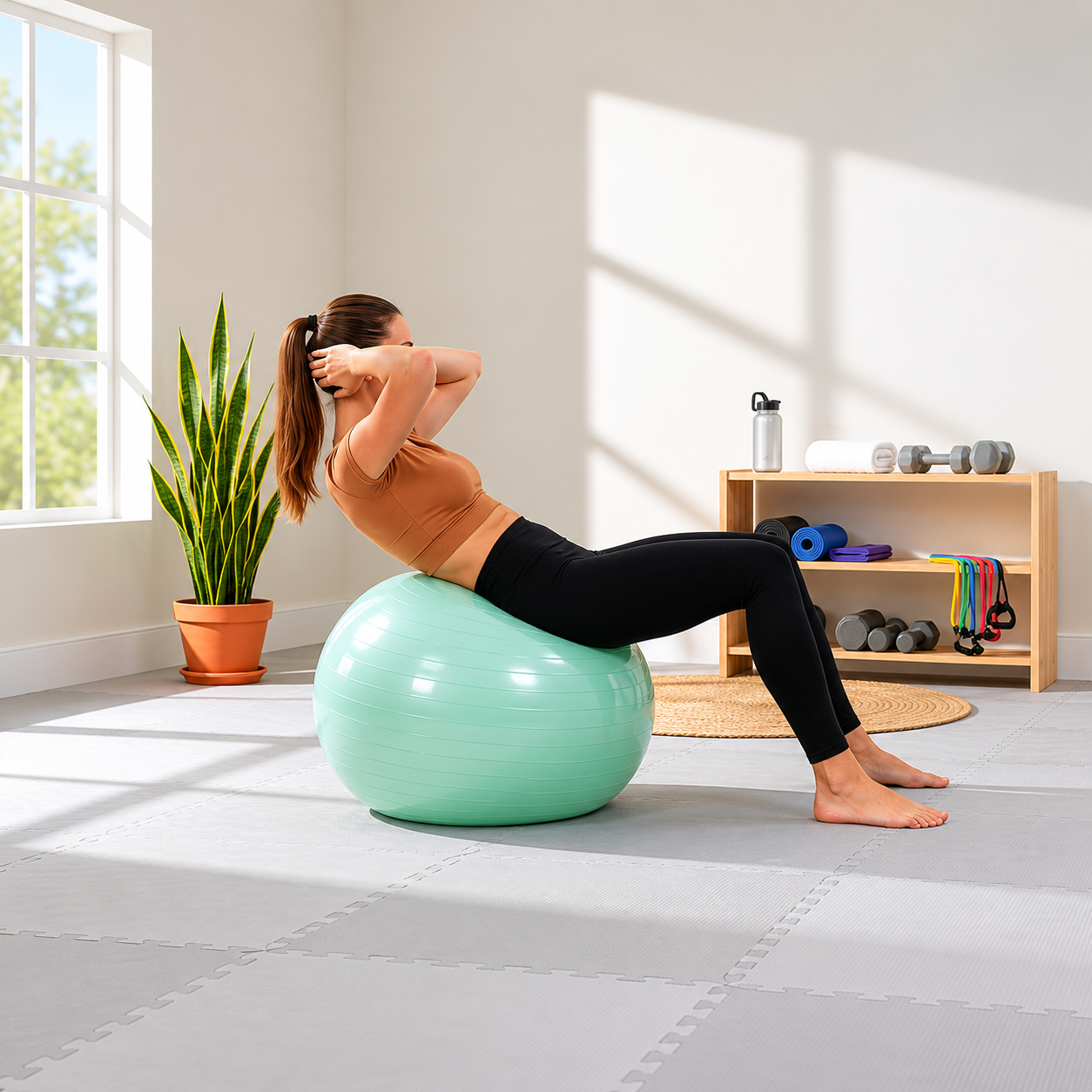 Fitneszlabda 65 cm, csuszasmentes, pumpaval, max. 150 kg, mentazold - Image 19