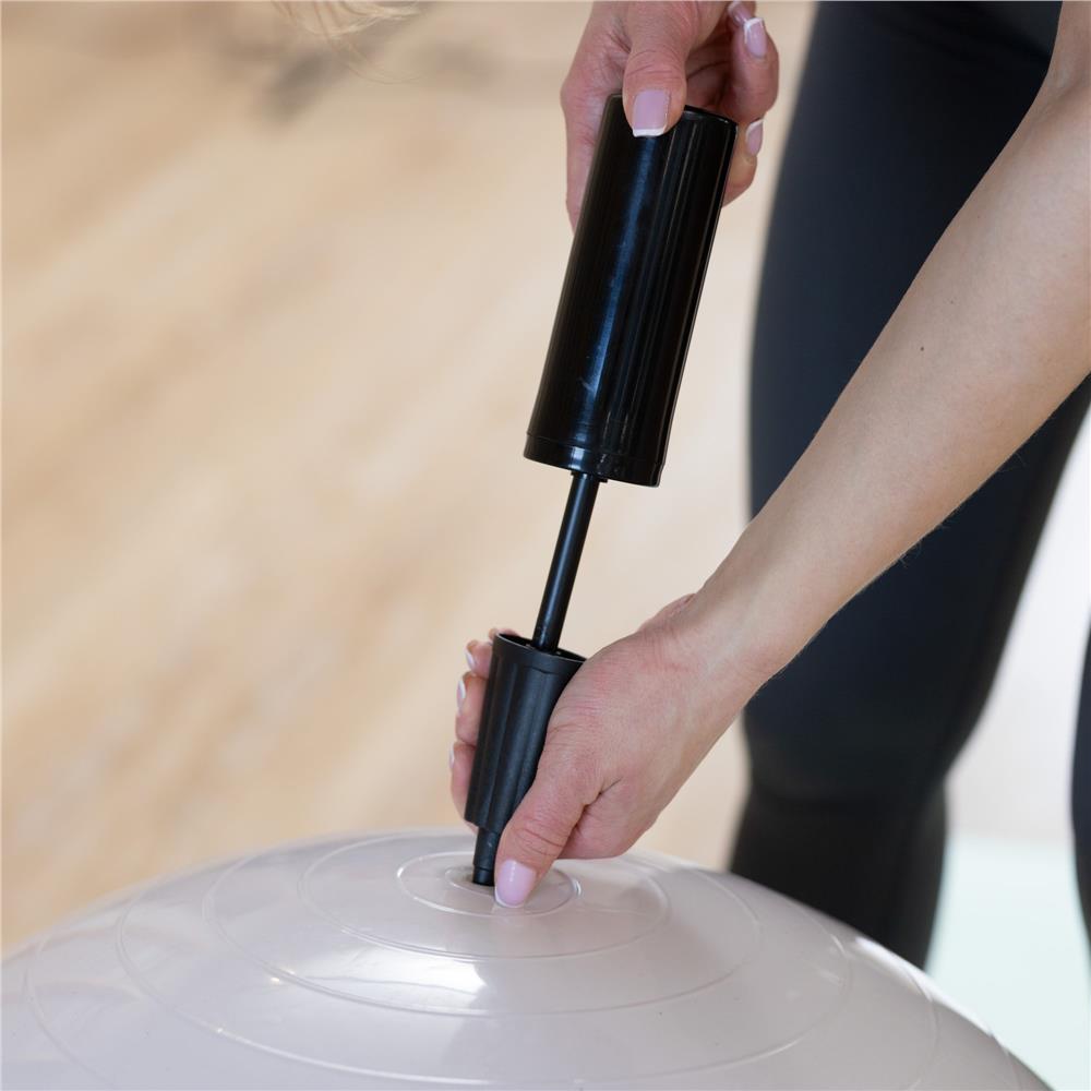 Fitneszlabda 65 cm, csuszasmentes, pumpaval, max. 150 kg, bezs - Image 9