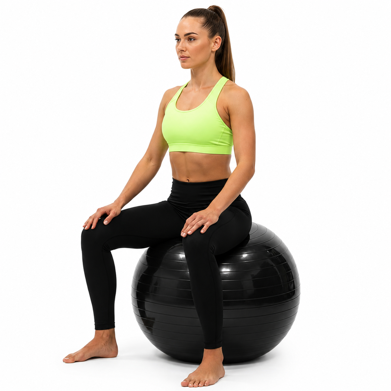 Fitneszlabda 75 cm, csuszasmentes, pumpaval, max. 150 kg, fekete - Image 12