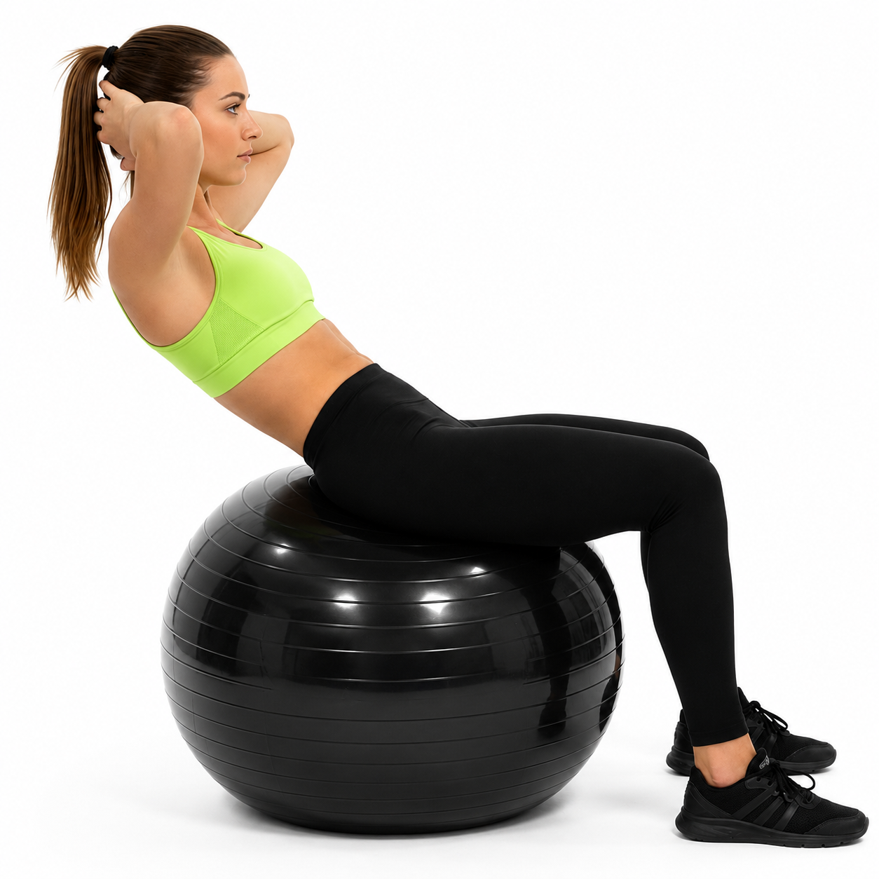 Fitneszlabda 75 cm, csuszasmentes, pumpaval, max. 150 kg, fekete - Image 13