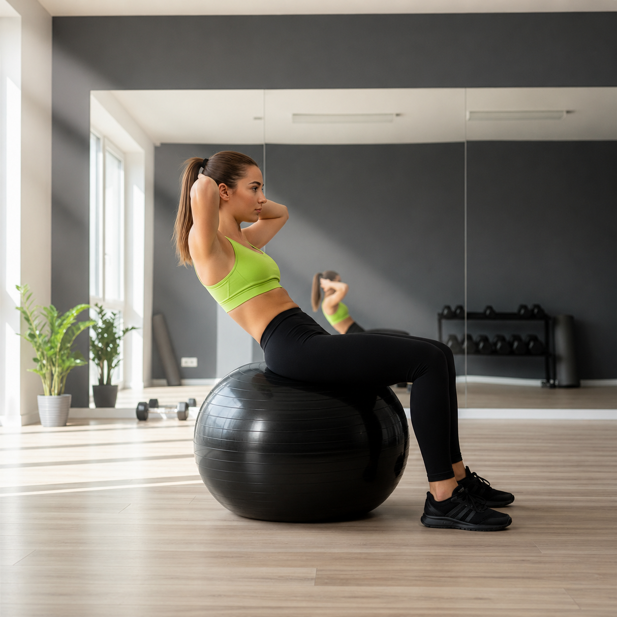 Fitneszlabda 75 cm, csuszasmentes, pumpaval, max. 150 kg, fekete - Image 14
