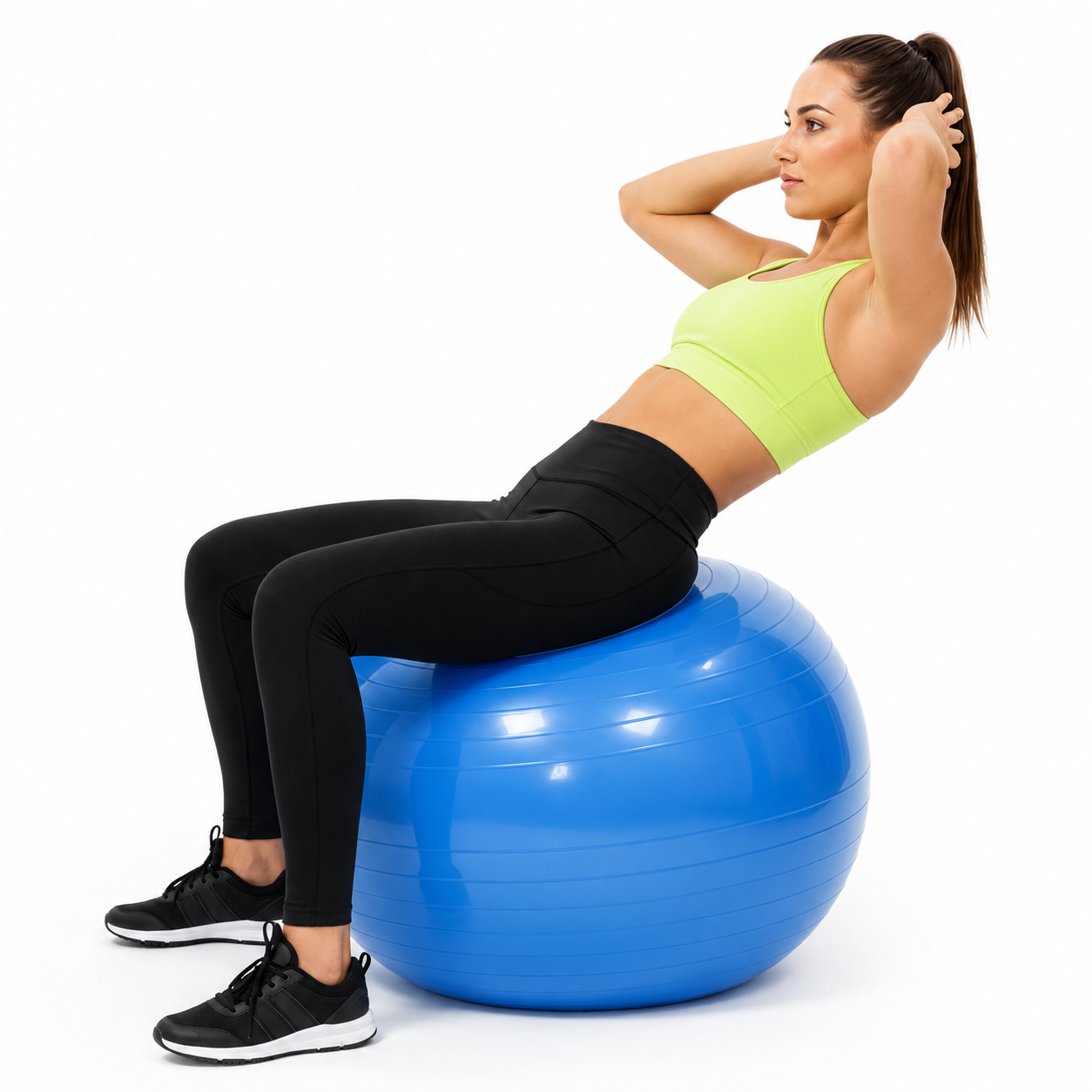 Fitneszlabda 75 cm, csuszasmentes, pumpaval, max. 150 kg, kek - Image 7