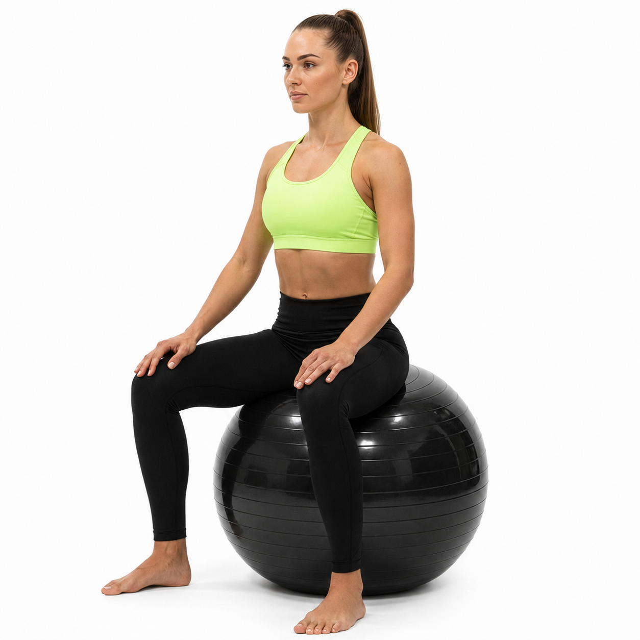 Fitneszlabda 85 cm, csuszasmentes, pumpaval, max. 150 kg, fekete - Image 4