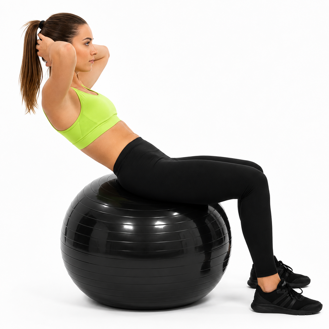 Fitneszlabda 85 cm, csuszasmentes, pumpaval, max. 150 kg, fekete - Image 13