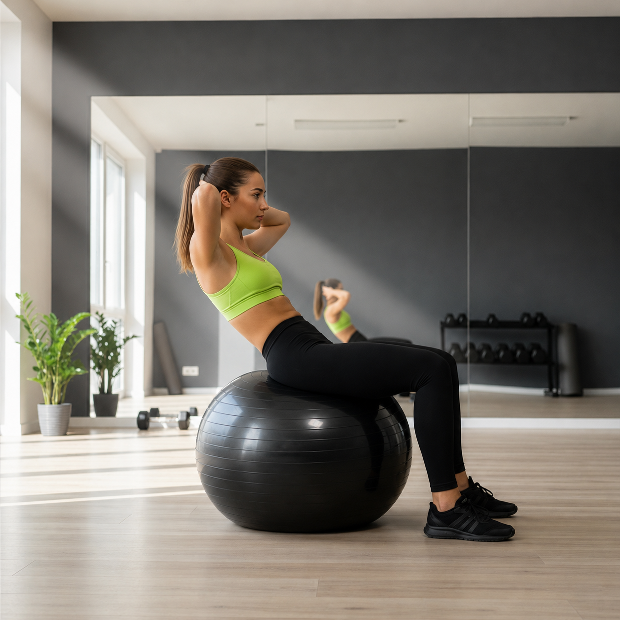 Fitneszlabda 85 cm, csuszasmentes, pumpaval, max. 150 kg, fekete - Image 12