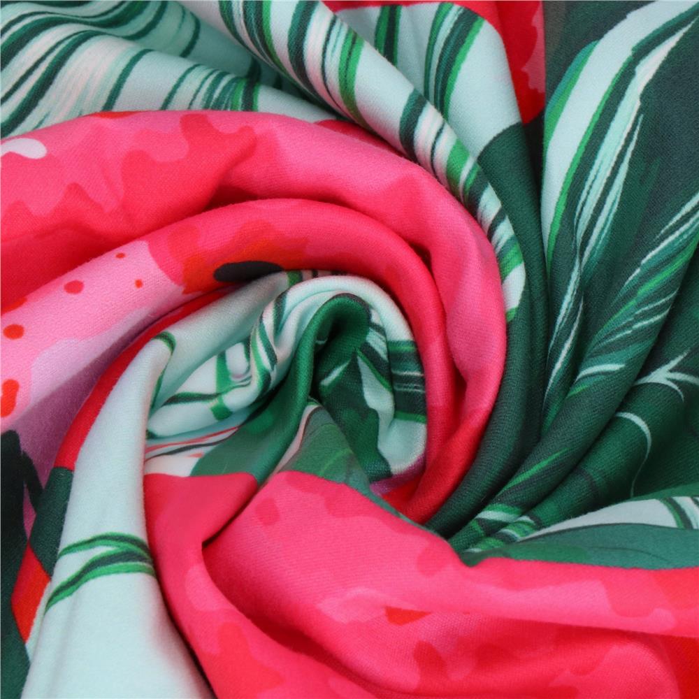 Mikroszalas torolkozo, gyorsan szarado, kompakt, huzattal, viragmintas, zold/rozsaszin, 180x100 cm - Image 22