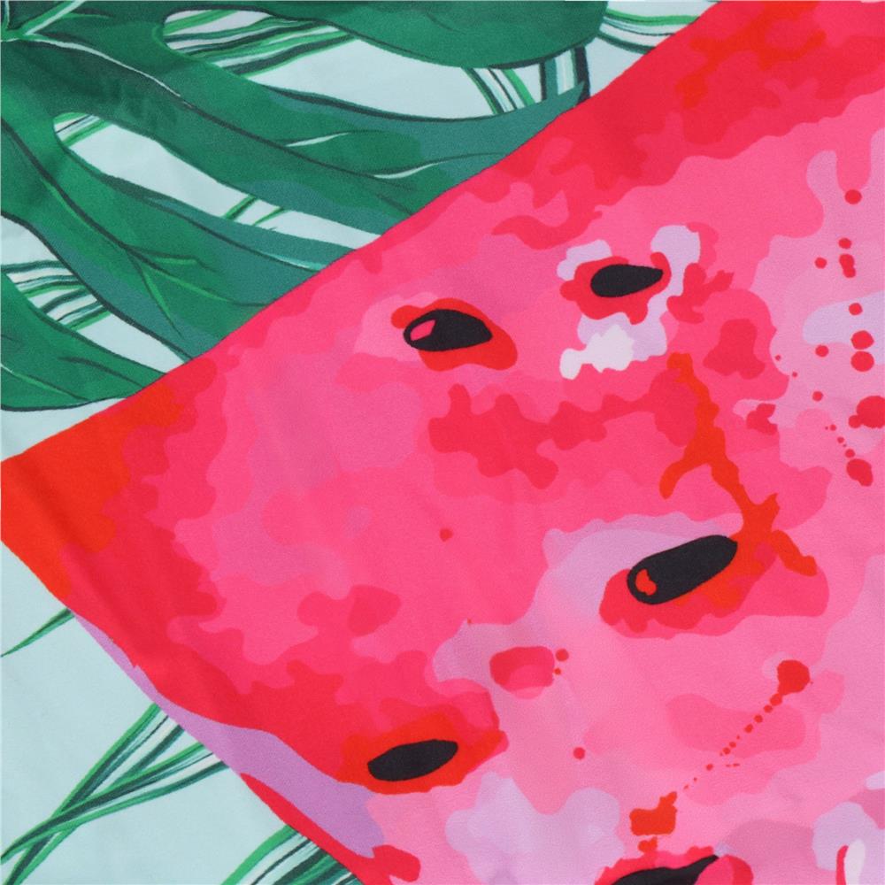 Mikroszalas torolkozo, gyorsan szarado, kompakt, huzattal, viragmintas, zold/rozsaszin, 180x100 cm - Image 12