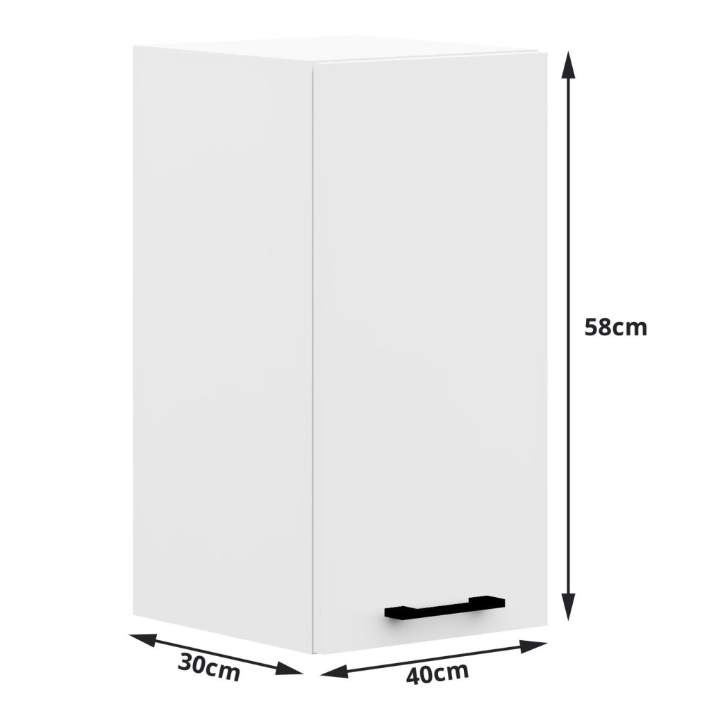 Olivia 240 cm-es konyhabútor szett, sonoma tölgy munkalappal, laminált forgácslap, 7 elem, 240x45x203 cm, fehér - Image 5