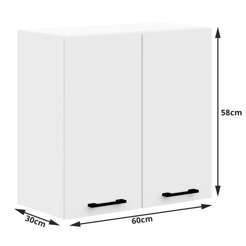 Olivia 240 cm-es konyhabútor szett, sonoma tölgy munkalappal, laminált forgácslap, 7 elem, 240x45x203 cm, fehér - Image 6