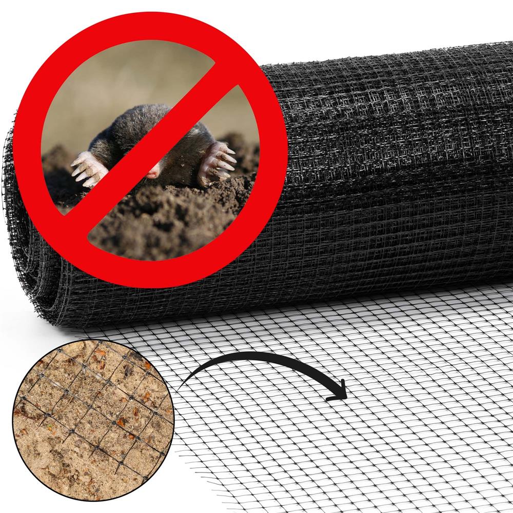 Kártevő- és vakondháló kertbe, 45 g/m², 2 x 100 m, 16 mm-es szemméret, fekete - Image 3