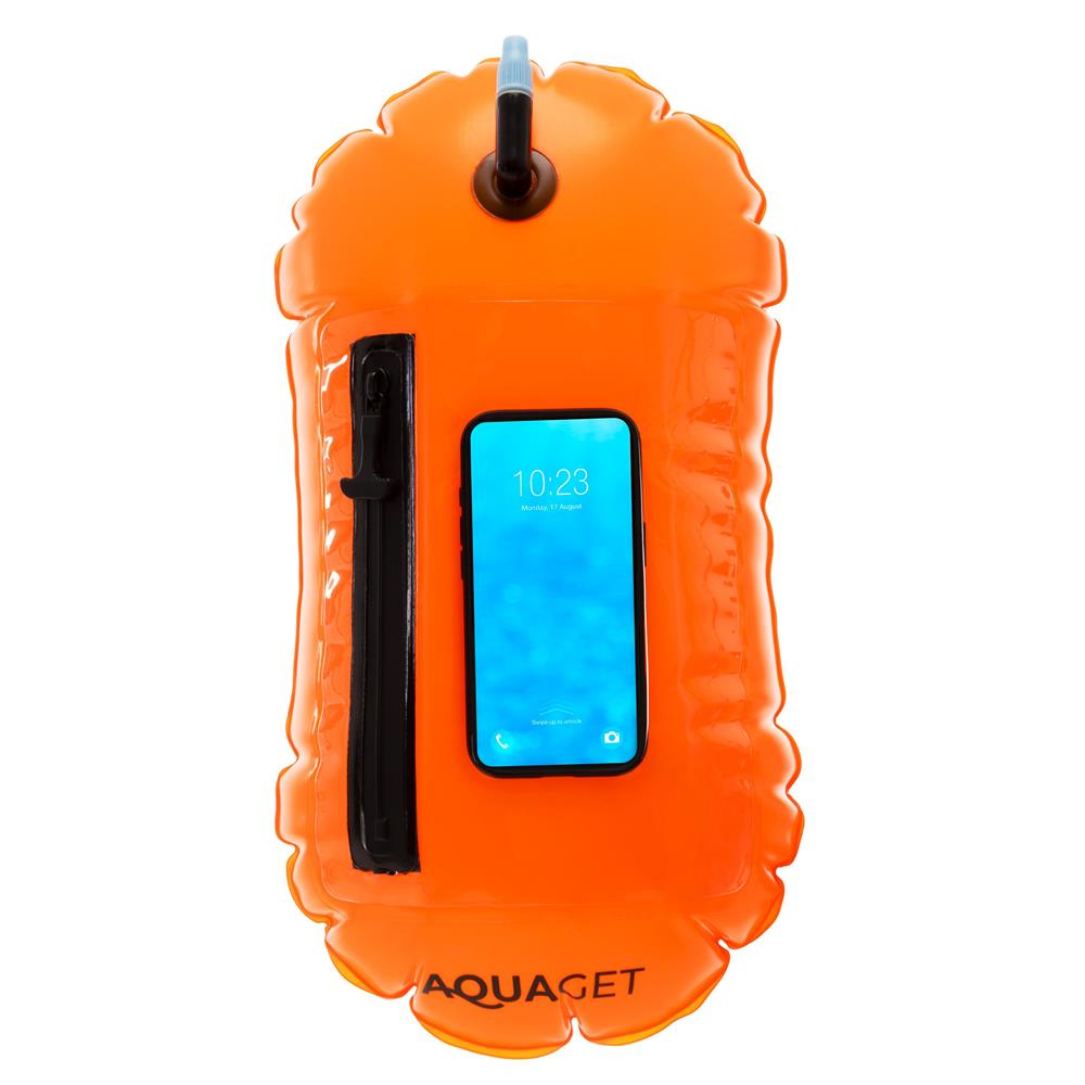 2 az 1-ben úszótáska száraz tárolórekesszel, felfújható biztonsági úszóbója, átlátszó telefontartó ablakkal, 20 l, 42x22x15 cm, fluoreszkáló narancssárga - Image 14