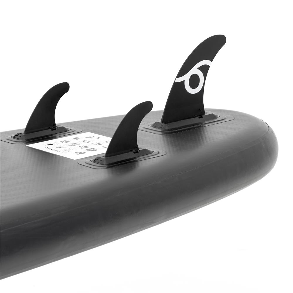 Felfújható Stand Up Paddle Board készlet 350x81x15 cm, pumpával, javítókészlettel, szállító hátizsákkal, evezővel, max. 150 kg, fekete - Image 20