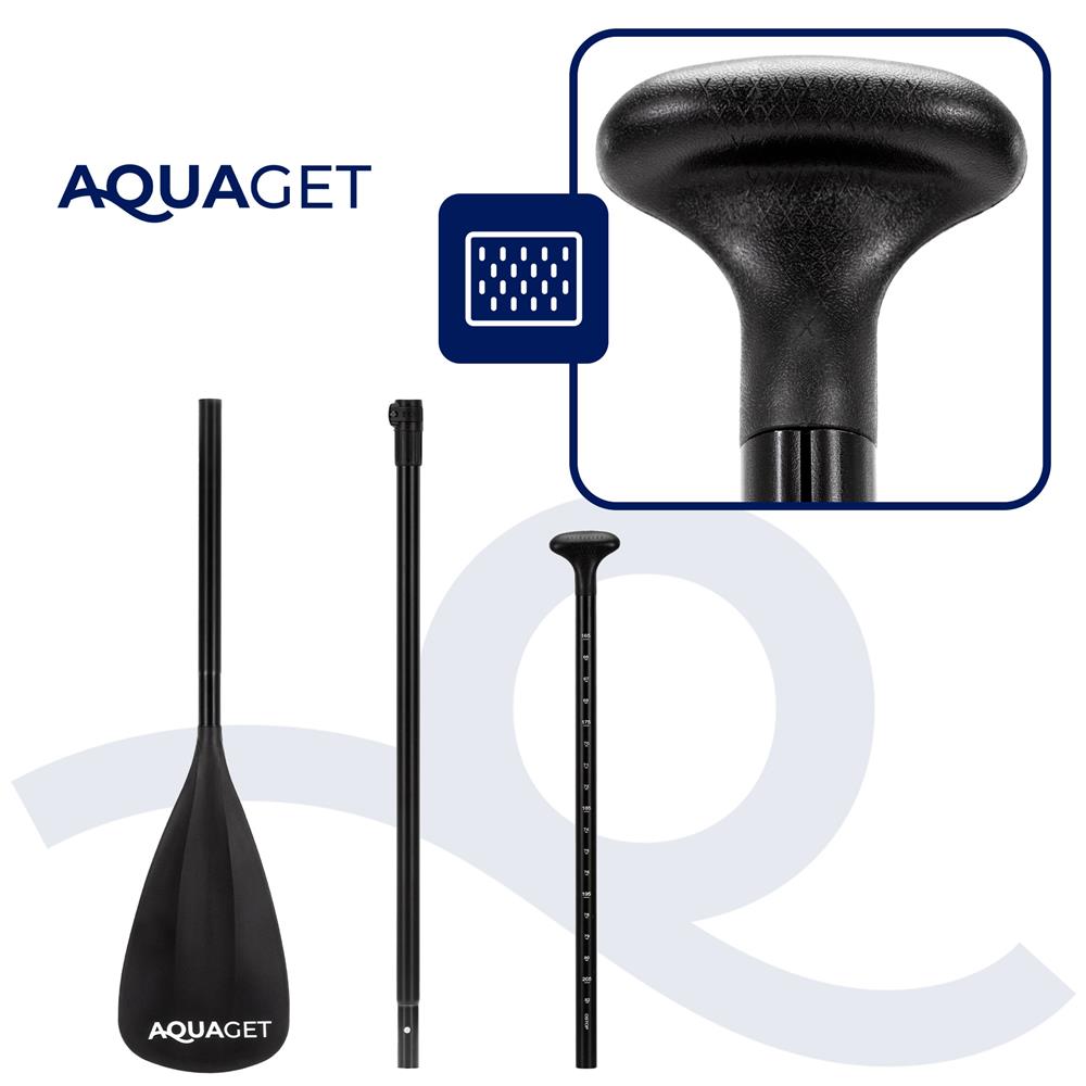 Felfújható Stand Up Paddle Board készlet 350x81x15 cm, pumpával, javítókészlettel, szállító hátizsákkal, evezővel, max. 150 kg, fekete - Image 3