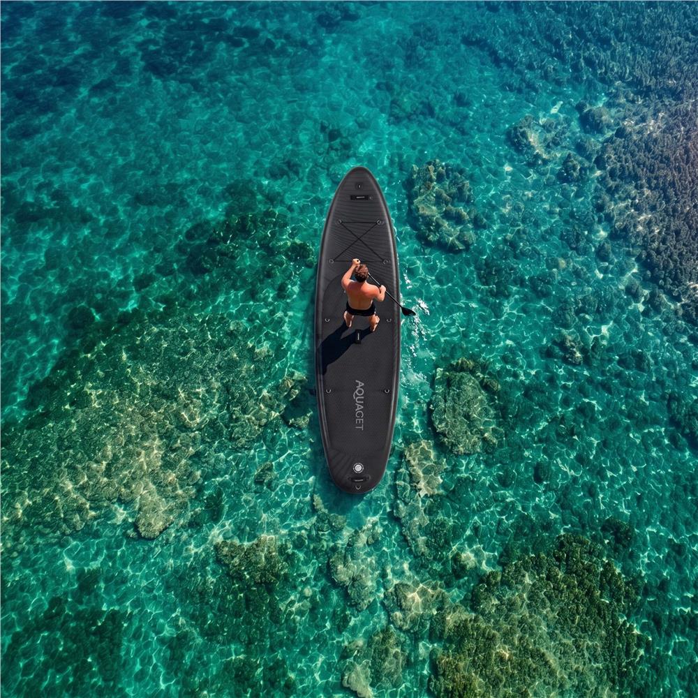 Felfújható Stand Up Paddle Board készlet 350x81x15 cm, pumpával, javítókészlettel, szállító hátizsákkal, evezővel, max. 150 kg, fekete - Image 24