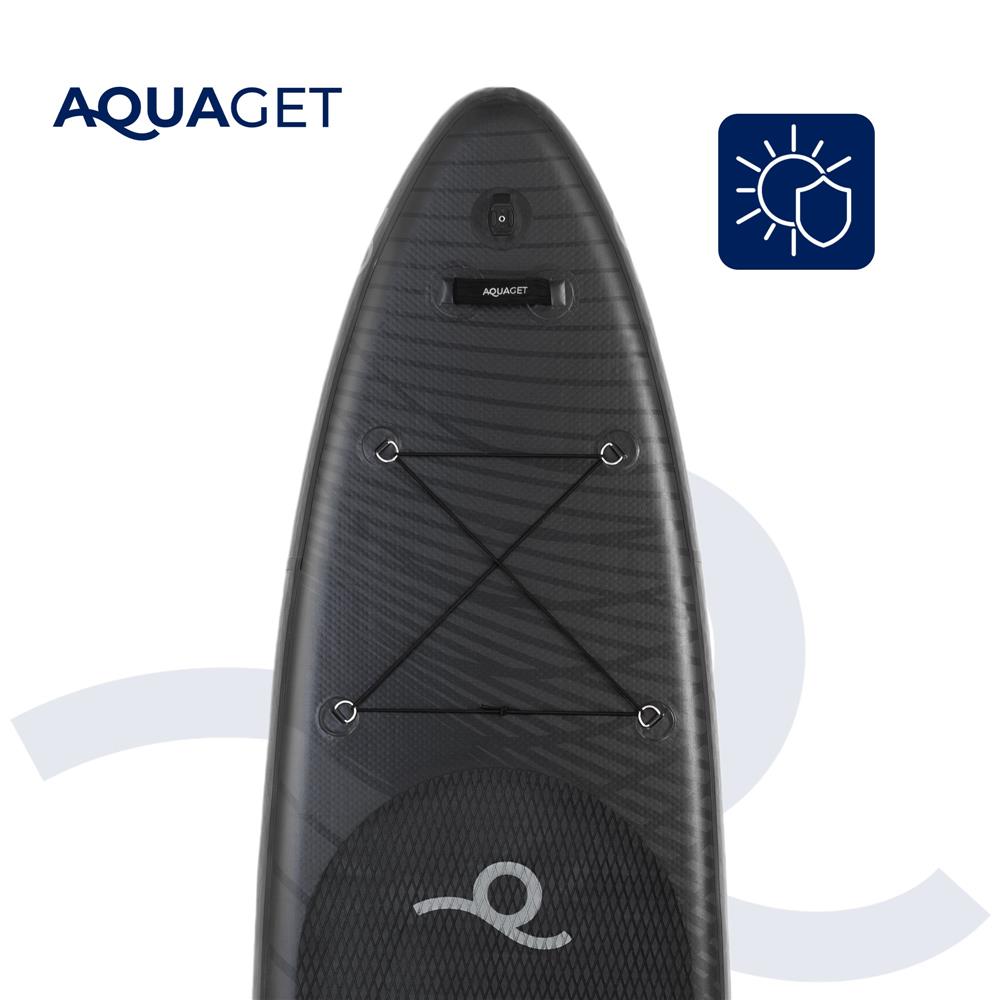 Felfújható Stand Up Paddle Board készlet 350x81x15 cm, pumpával, javítókészlettel, szállító hátizsákkal, evezővel, max. 150 kg, fekete - Image 34