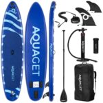 Felfújható Stand Up Paddle Board készlet 350x81x15 cm, pumpával, javítókészlettel, szállító hátizsákkal, evezővel, max. 150 kg, kék