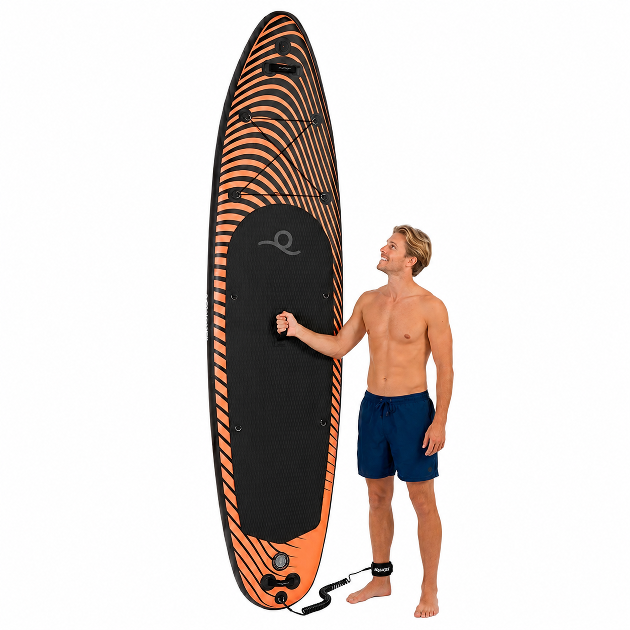 Felfújható Stand Up Paddle Board készlet 350x84x15 cm, pumpával, kajaküléssel, javítókészlettel, szállító hátizsákkal, 2 az 1-ben evezővel, max. 220 kg, fekete/narancssárga - Image 27