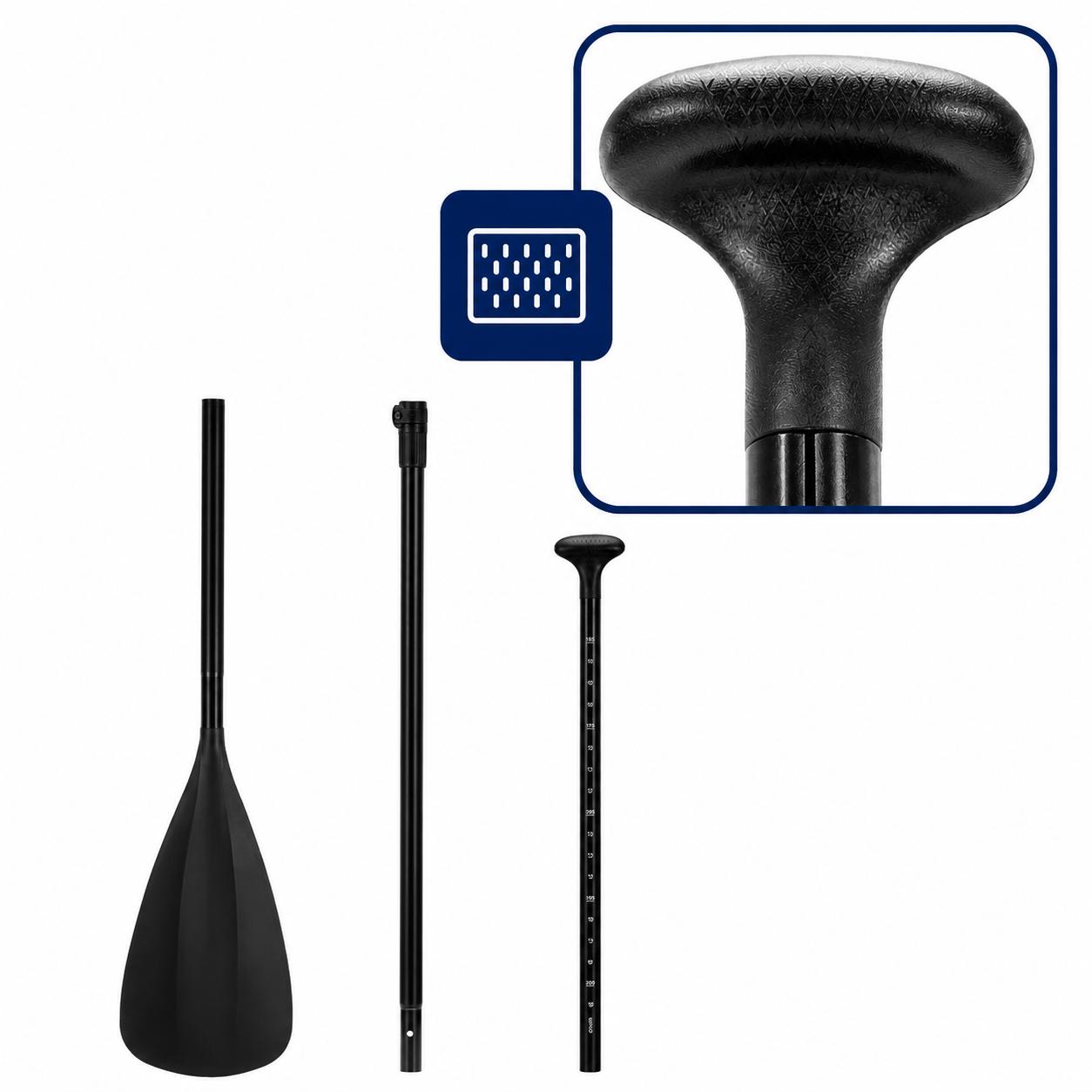 Felfújható Stand Up Paddle Board készlet 350x84x15 cm, pumpával, kajaküléssel, javítókészlettel, szállító hátizsákkal, 2 az 1-ben evezővel, max. 220 kg, fekete/narancssárga - Image 5