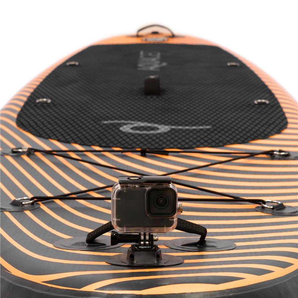 Felfújható Stand Up Paddle Board készlet 350x84x15 cm, pumpával, kajaküléssel, javítókészlettel, szállító hátizsákkal, 2 az 1-ben evezővel, max. 220 kg, fekete/narancssárga - Image 10