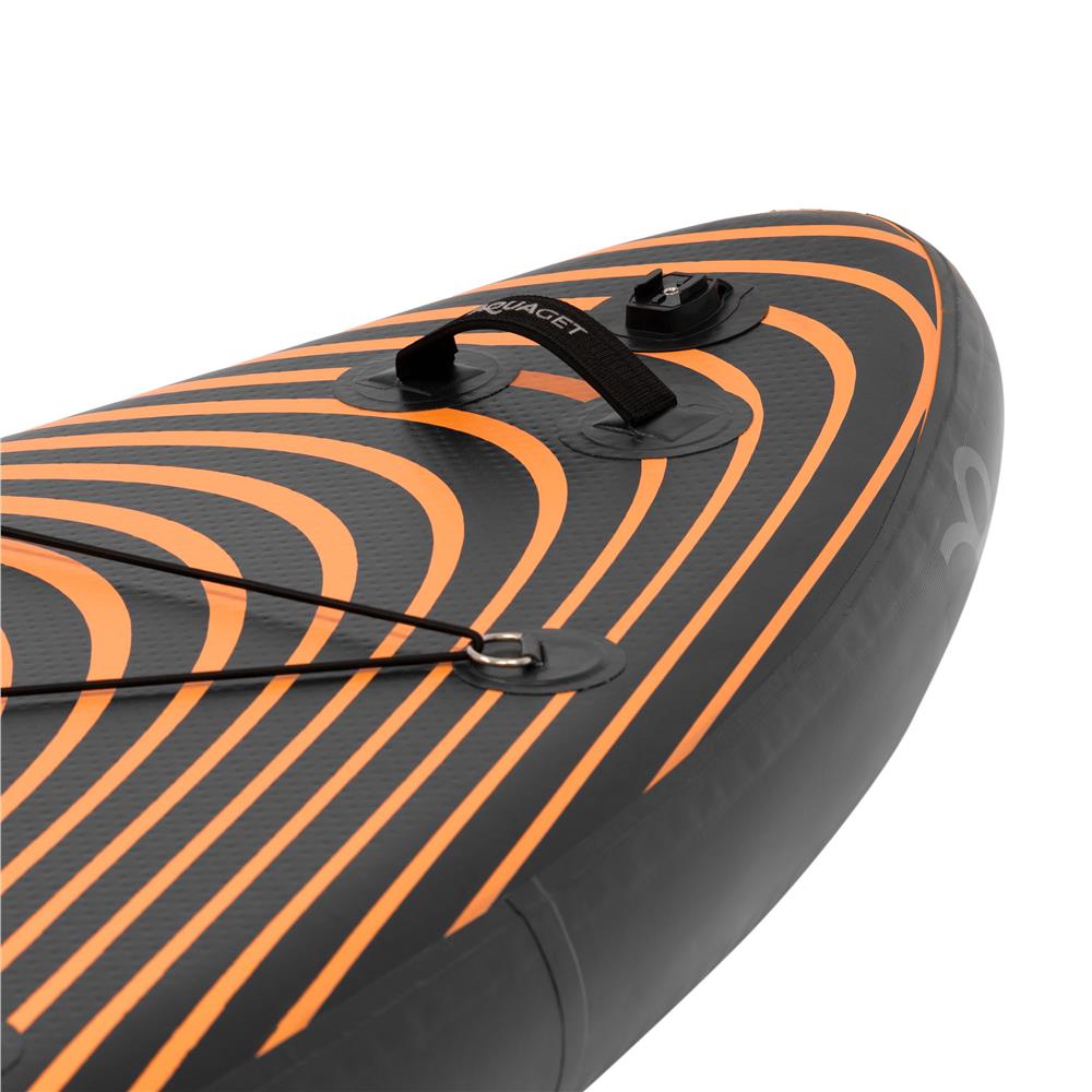 Felfújható Stand Up Paddle Board készlet 350x84x15 cm, pumpával, kajaküléssel, javítókészlettel, szállító hátizsákkal, 2 az 1-ben evezővel, max. 220 kg, fekete/narancssárga - Image 14