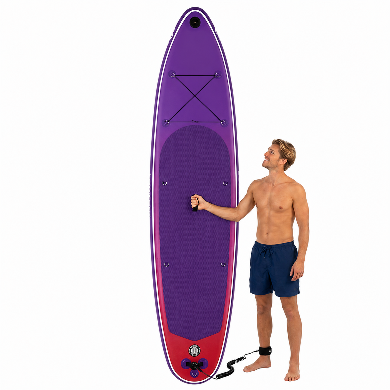 Felfújható Stand Up Paddle Board készlet 350x84x15 cm, pumpával, kajaküléssel, javítókészlettel, szállító hátizsákkal, 2 az 1-ben evezővel, max. 220 kg, lila/világoslila - Image 22