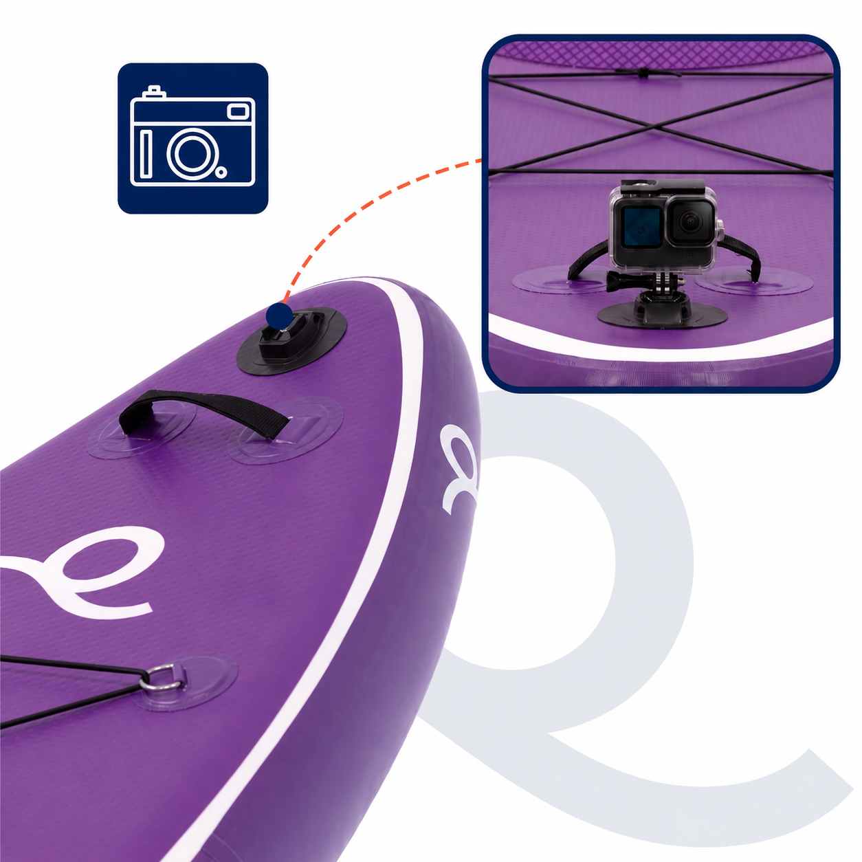 Felfújható Stand Up Paddle Board készlet 350x84x15 cm, pumpával, kajaküléssel, javítókészlettel, szállító hátizsákkal, 2 az 1-ben evezővel, max. 220 kg, lila/világoslila - Image 5