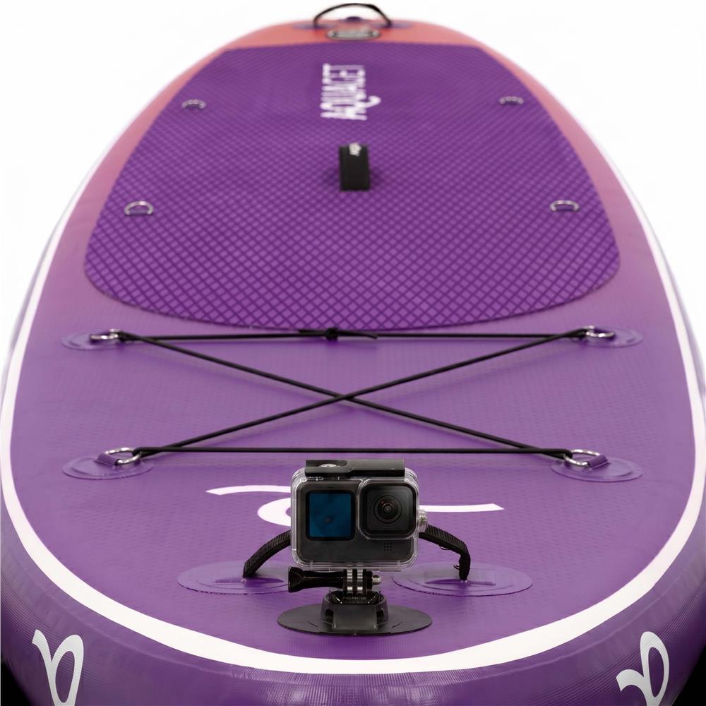 Felfújható Stand Up Paddle Board készlet 350x84x15 cm, pumpával, kajaküléssel, javítókészlettel, szállító hátizsákkal, 2 az 1-ben evezővel, max. 220 kg, lila/világoslila - Image 10