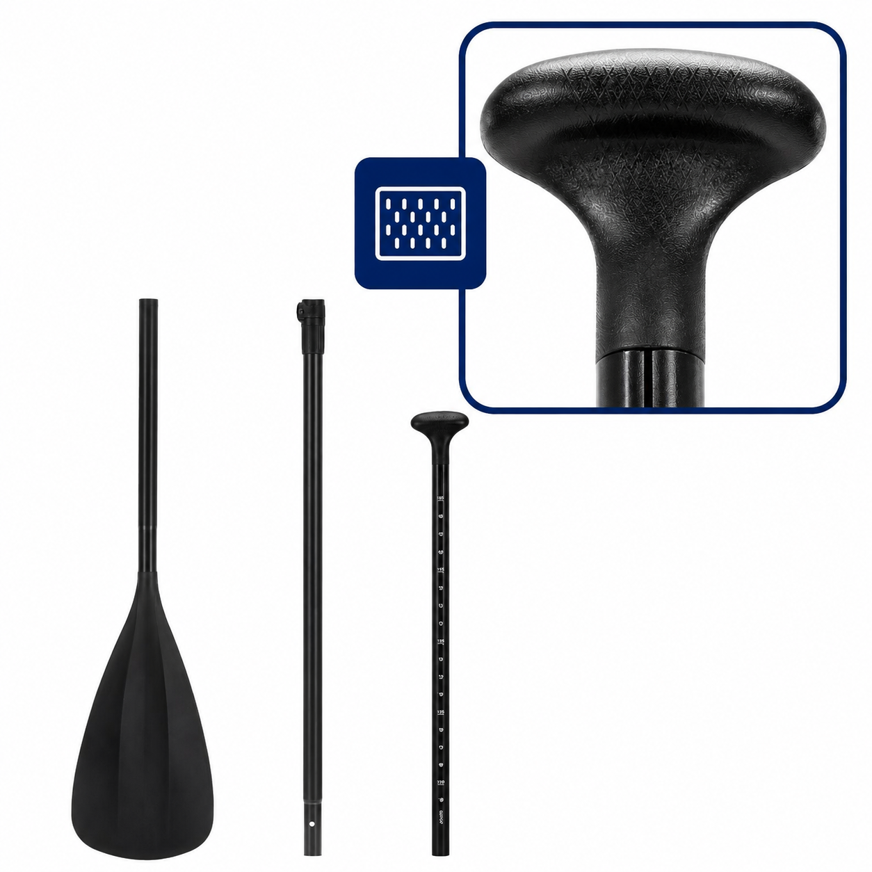 Felfújható Stand Up Paddle Board készlet 350x84x15 cm, pumpával, kajaküléssel, javítókészlettel, szállító hátizsákkal, 2 az 1-ben evezővel, max. 220 kg, kék - Image 19