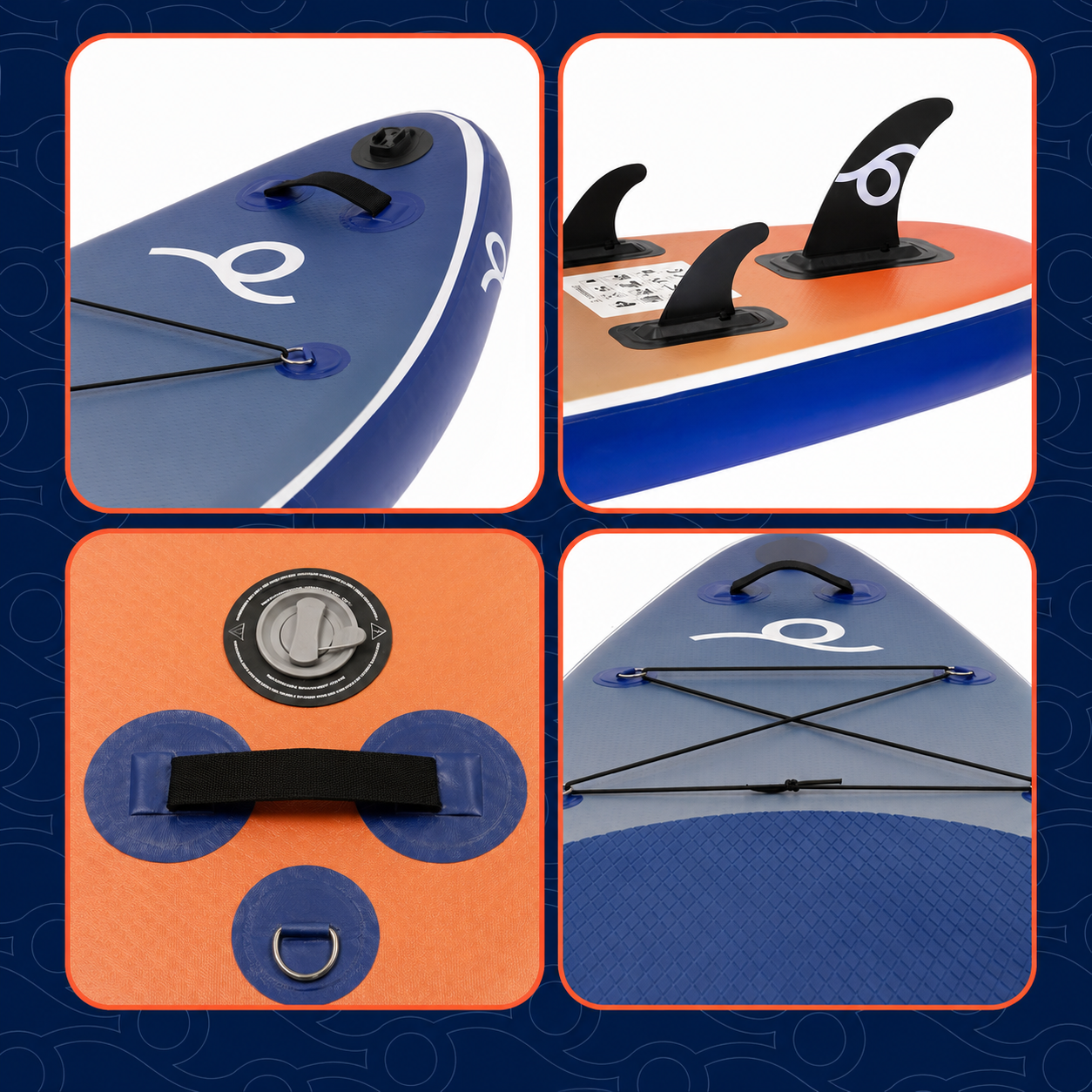 Felfújható Stand Up Paddle Board készlet 350x84x15 cm, pumpával, kajaküléssel, javítókészlettel, szállító hátizsákkal, 2 az 1-ben evezővel, max. 220 kg, kék - Image 20