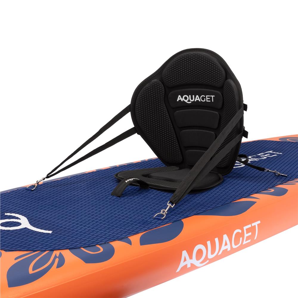 Felfújható Stand Up Paddle Board készlet 350x81x15 cm, pumpával, kajaküléssel, javítókészlettel, szállító hátizsákkal, 2 az 1-ben evezővel, max. 220 kg, narancssárga - Image 19