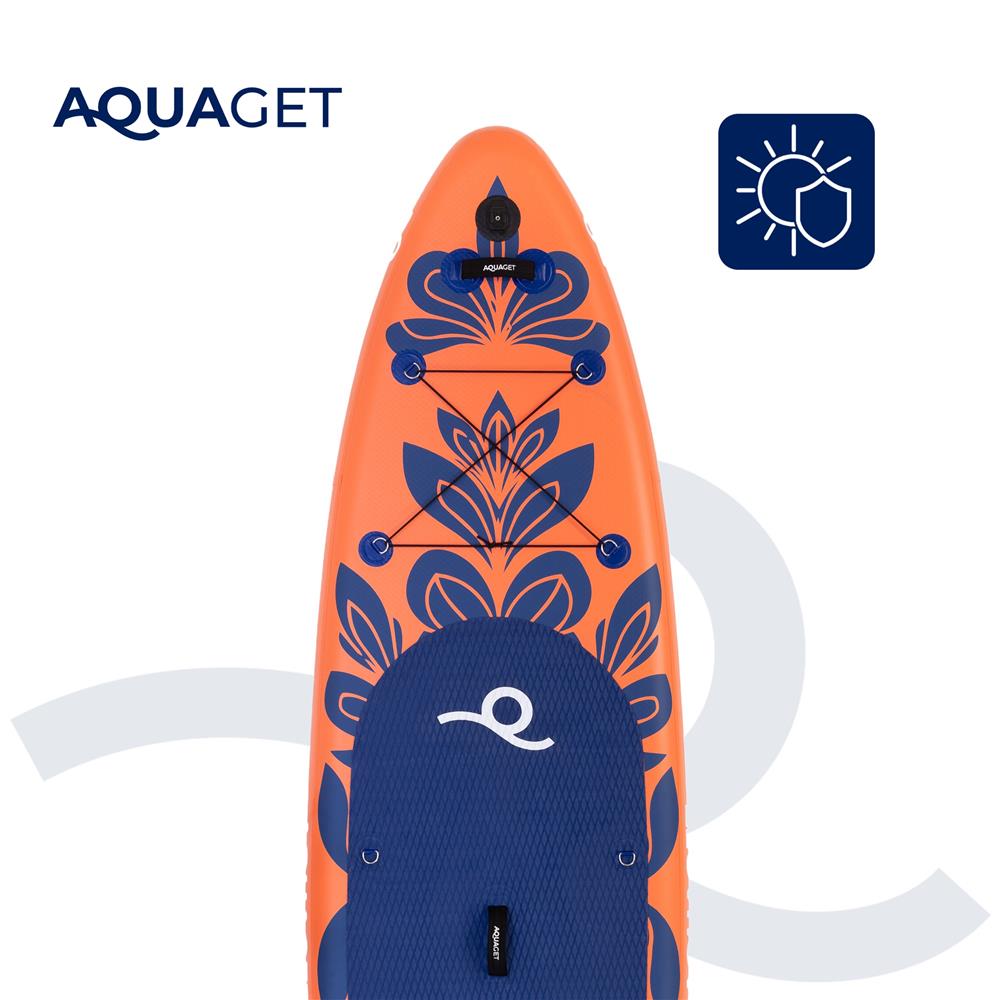 Felfújható Stand Up Paddle Board készlet 350x81x15 cm, pumpával, kajaküléssel, javítókészlettel, szállító hátizsákkal, 2 az 1-ben evezővel, max. 220 kg, narancssárga - Image 30