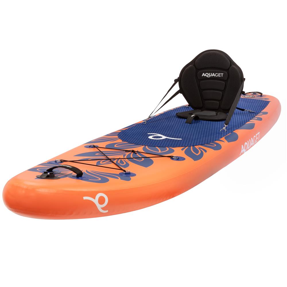 Felfújható Stand Up Paddle Board készlet 350x81x15 cm, pumpával, kajaküléssel, javítókészlettel, szállító hátizsákkal, 2 az 1-ben evezővel, max. 220 kg, narancssárga - Image 32
