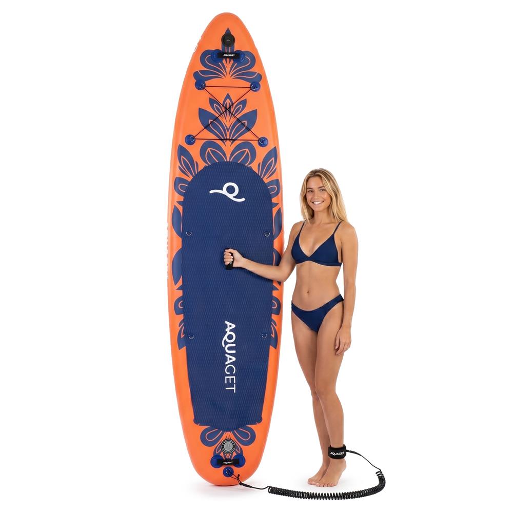 Felfújható Stand Up Paddle Board készlet 350x81x15 cm, pumpával, kajaküléssel, javítókészlettel, szállító hátizsákkal, 2 az 1-ben evezővel, max. 220 kg, narancssárga - Image 40