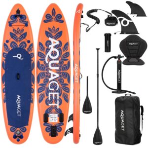 Felfújható Stand Up Paddle Board készlet 350x81x15 cm, pumpával, kajaküléssel, javítókészlettel, szállító hátizsákkal, 2 az 1-ben evezővel, max. 220 kg, narancssárga