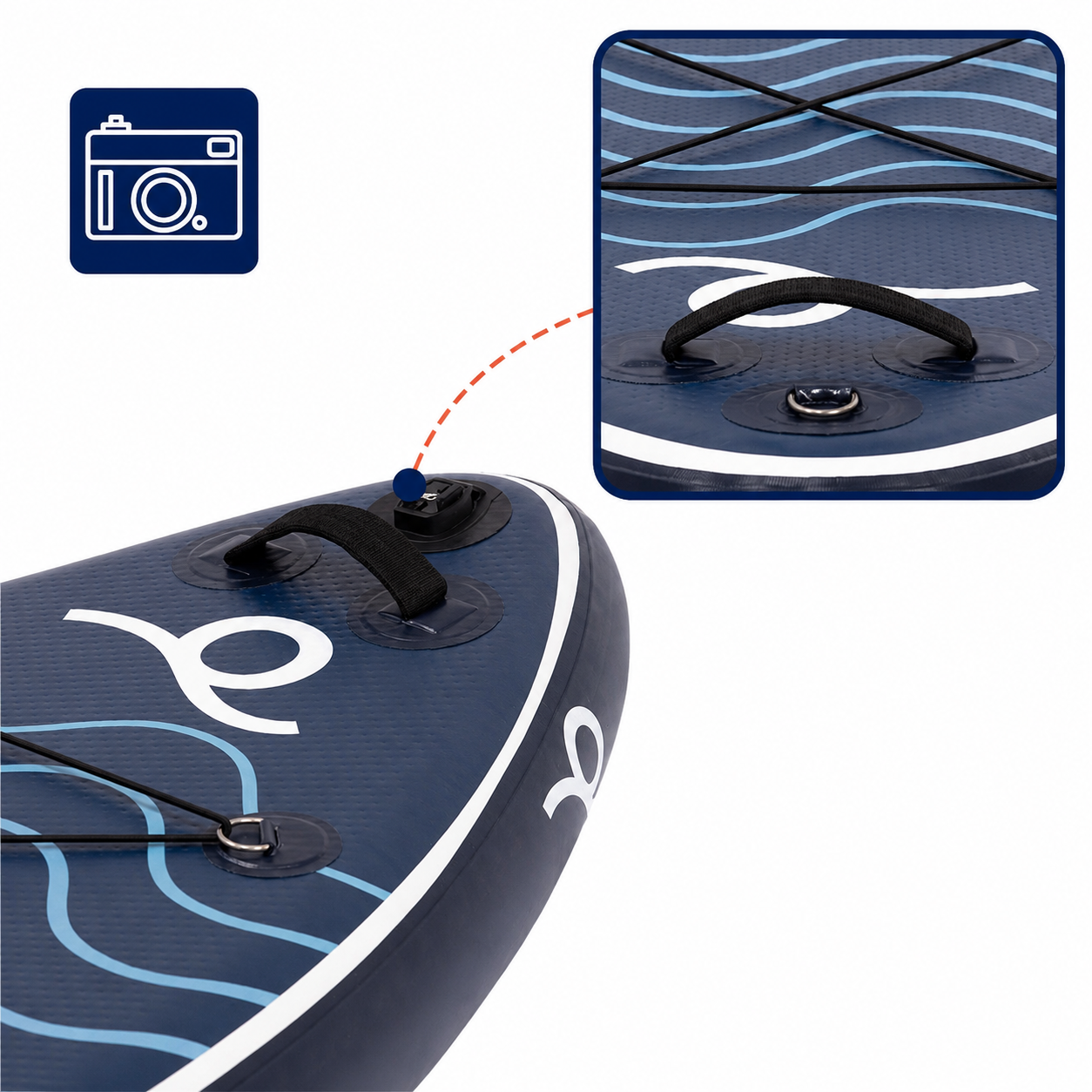Felfújható Stand Up Paddle Board készlet 320x84x15 cm, pumpával, kajaküléssel, javítókészlettel, szállító hátizsákkal, 2 az 1-ben evezővel, max. 180 kg, kék - Image 12
